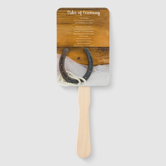 馬蹄真珠カントリーウェスタン結婚式 プログラム ハンドファン (正面)