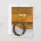 馬蹄真珠カントリーバーンウェディングRSVPカード 出欠カード (正面)