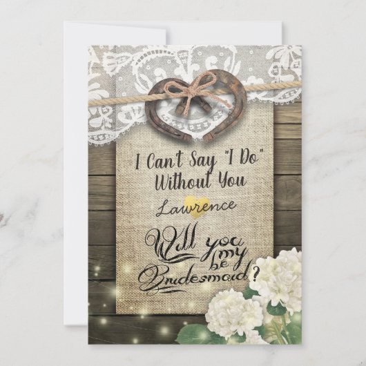 馬蹄紫陽花の木が私の花嫁になる 招待状 (正面)