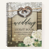 馬蹄紫陽花ウッドカントリーウェディングゲストブック ノートブック (正面)