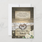 馬蹄紫陽花ウッドレース結婚のテーブル番号 招待状 (正面)