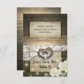 馬蹄紫陽花ウッドレース結婚のテーブル番号 招待状 (正面/裏面)