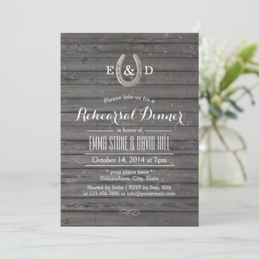 馬蹄舎素朴の木材リハーサルディナー 招待状 (スタンド正面)