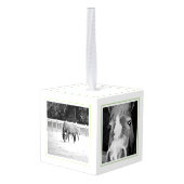 馬蹄花の名前Horse Photos形見 キューブオーナメント (裏面アングル)