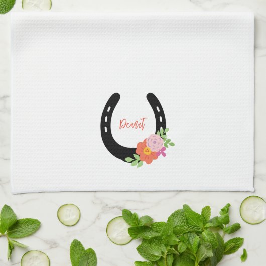 馬蹄花名形馬碑 キッチンタオル (折り畳み)