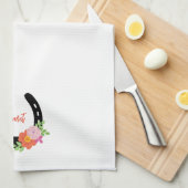 馬蹄花名形馬碑 キッチンタオル (四つ折り)