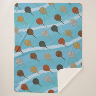 馬蹄蟹の海波 シェルパブランケット