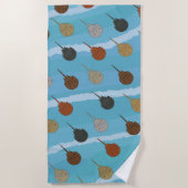 馬蹄蟹の海波 ビーチタオル (正面)