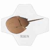 馬蹄蟹の漫画イラストレーション サッカーボール (フラット)