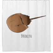 馬蹄蟹の漫画イラストレーション シャワーカーテン (正面)