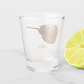 馬蹄蟹の漫画イラストレーション ショットグラス (裏面)