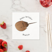 馬蹄蟹の漫画イラストレーション スタンダードカクテルナプキン (インサイチュ)