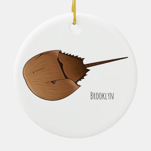 馬蹄蟹の漫画イラストレーション セラミックオーナメント (裏面)