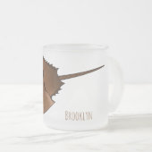 馬蹄蟹の漫画イラストレーション フロストグラスマグカップ (正面右)