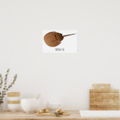 馬蹄蟹の漫画イラストレーション ポスター (キッチン)