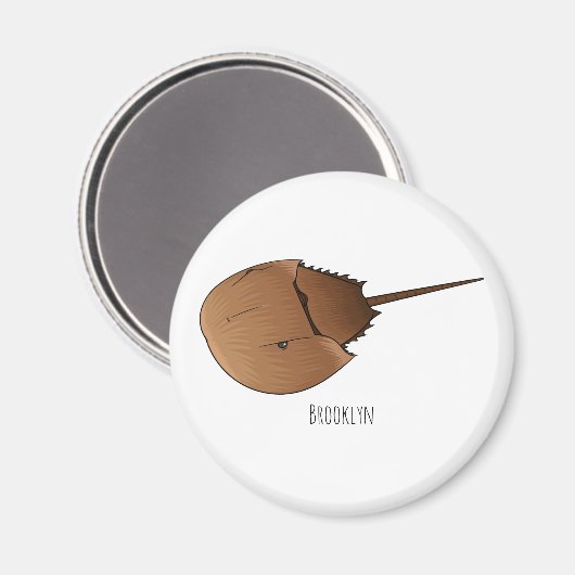 馬蹄蟹の漫画イラストレーション マグネット (正面/裏面)