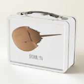 馬蹄蟹の漫画イラストレーション メタルランチボックス (裏面)