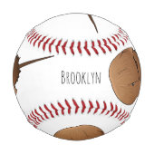 馬蹄蟹の漫画イラストレーション 野球ボール (裏面)