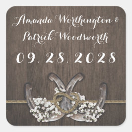 馬蹄赤ちゃんの息素朴結婚式の引き出物 スクエアシール