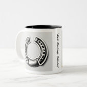 馬蹄鉄製の幸運のインク ツートーンマグカップ (正面左)