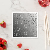 馬蹄鉄，銀，パターン灰色，運，パターン，グレース スタンダードカクテルナプキン (インサイチュ)