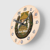 馬蹄願い時計 ラウンド壁時計 (傾斜)