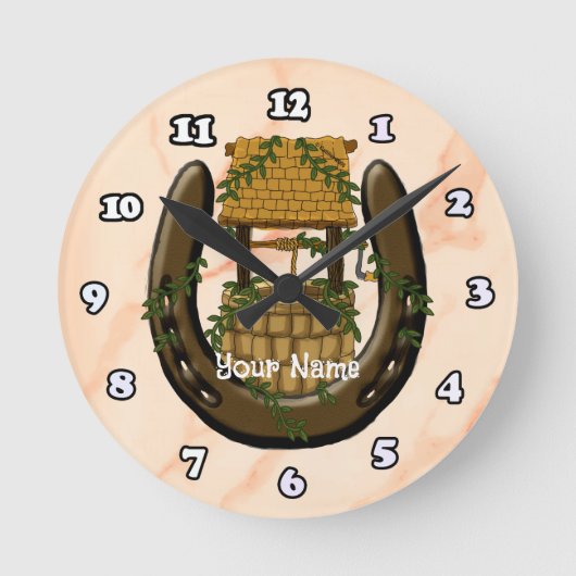 馬蹄願い時計 ラウンド壁時計 (正面)