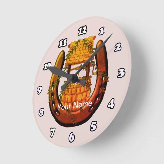 馬蹄願い時計 ラウンド壁時計 (傾斜)