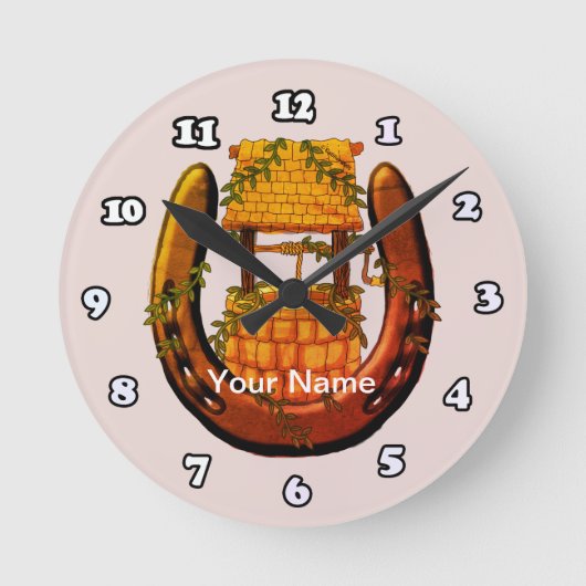 馬蹄願い時計 ラウンド壁時計 (正面)