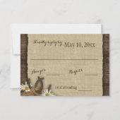 馬蹄類とデイジー素朴のBurlap反応 出欠カード (正面)