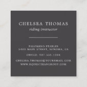 馬蹄類 |エクエストリアンセンターライディングインストラクター スクエア名刺 (裏面)