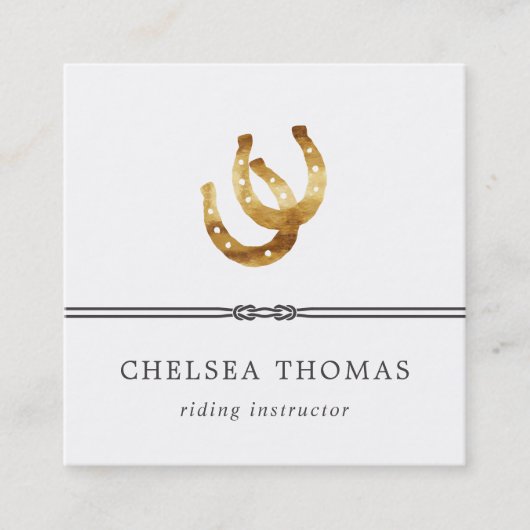馬蹄類 |エクエストリアンセンターライディングインストラクター スクエア名刺 (正面)