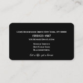 馬蹄馬のロゴ馬術選手サービス 名刺 (裏面)