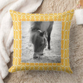 馬蹄馬の名前ペット写真キープサケイエロー クッション (ブランケット)