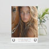 馬蹄馬モダン靴の写真卒業 案内状 (スタンド正面)