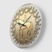 馬蹄馬ライダーと馬蹄類 ラージ壁時計 (傾斜)