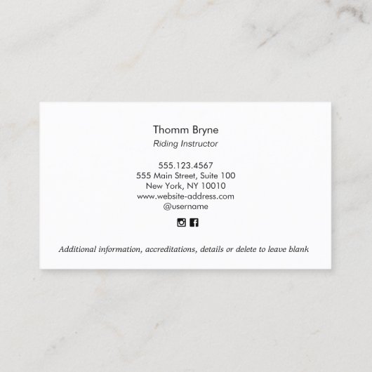 馬蹄馬名刺 名刺 (裏面)