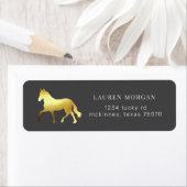 馬蹄馬金ゴールド箔差出人住所ラベル ラベル (インサイチュ)