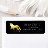 馬蹄馬金ゴールド箔差出人住所ラベル ラベル (インサイチュ)