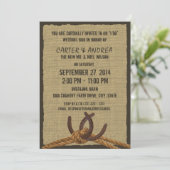 馬蹄、ロープと麻のBBQ ウェディング レセプション 招待状 (スタンド正面)