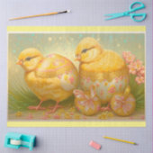 馬車のコレクションの小さな復活祭の雛 薄葉紙 (クラフト)