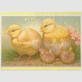 馬車のコレクションの小さな復活祭の雛 薄葉紙