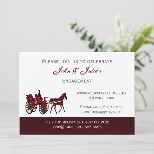 馬車婚約記念日 招待状 (スタンド正面)
