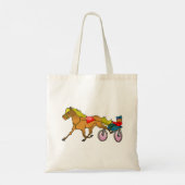 馬車競馬の馬と騎手 トートバッグ (裏面)
