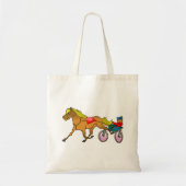 馬車競馬の馬と騎手 トートバッグ (正面)