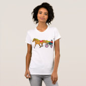 馬車競馬の馬と騎手 Tシャツ (正面フル)