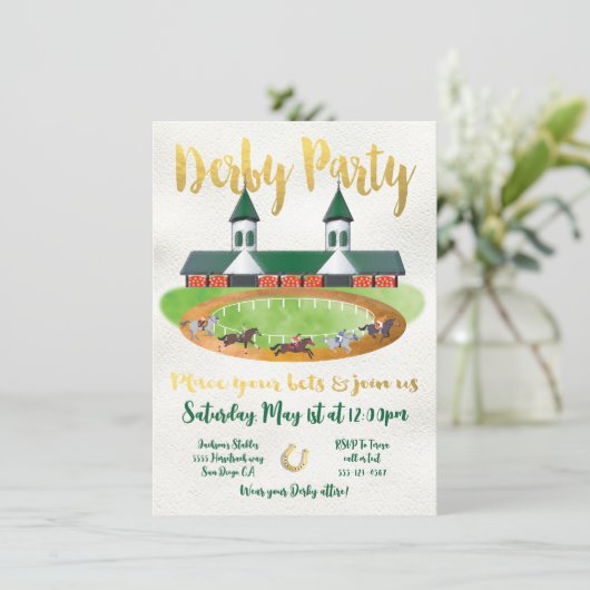 馬車馬厩舎レーシングダービーパーティー 招待状 (スタンド正面)