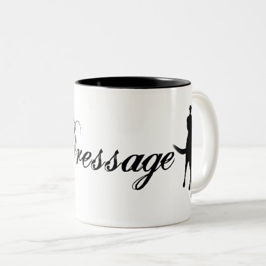 馬車馬及びライダーシルエット ツートーンマグカップ (正面右)