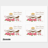 馬車、馬、王冠、バラキンセアニェラ 長方形シール (シート)