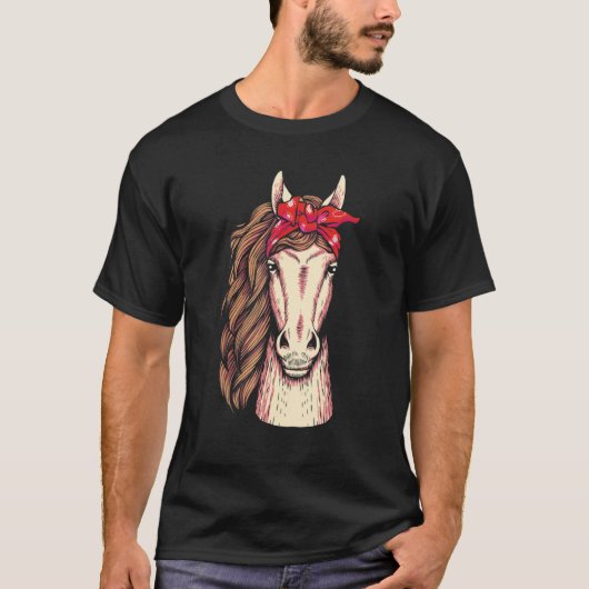 馬農業ファンかわいい動物自然ペット Tシャツ (正面)